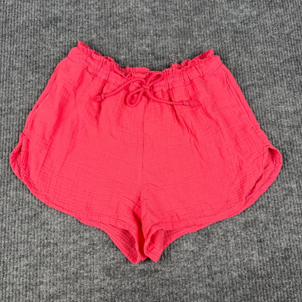 Xirena Shorts Womens L Cotton Gauze Drawstring Elastic Waist Made In USA Coastal